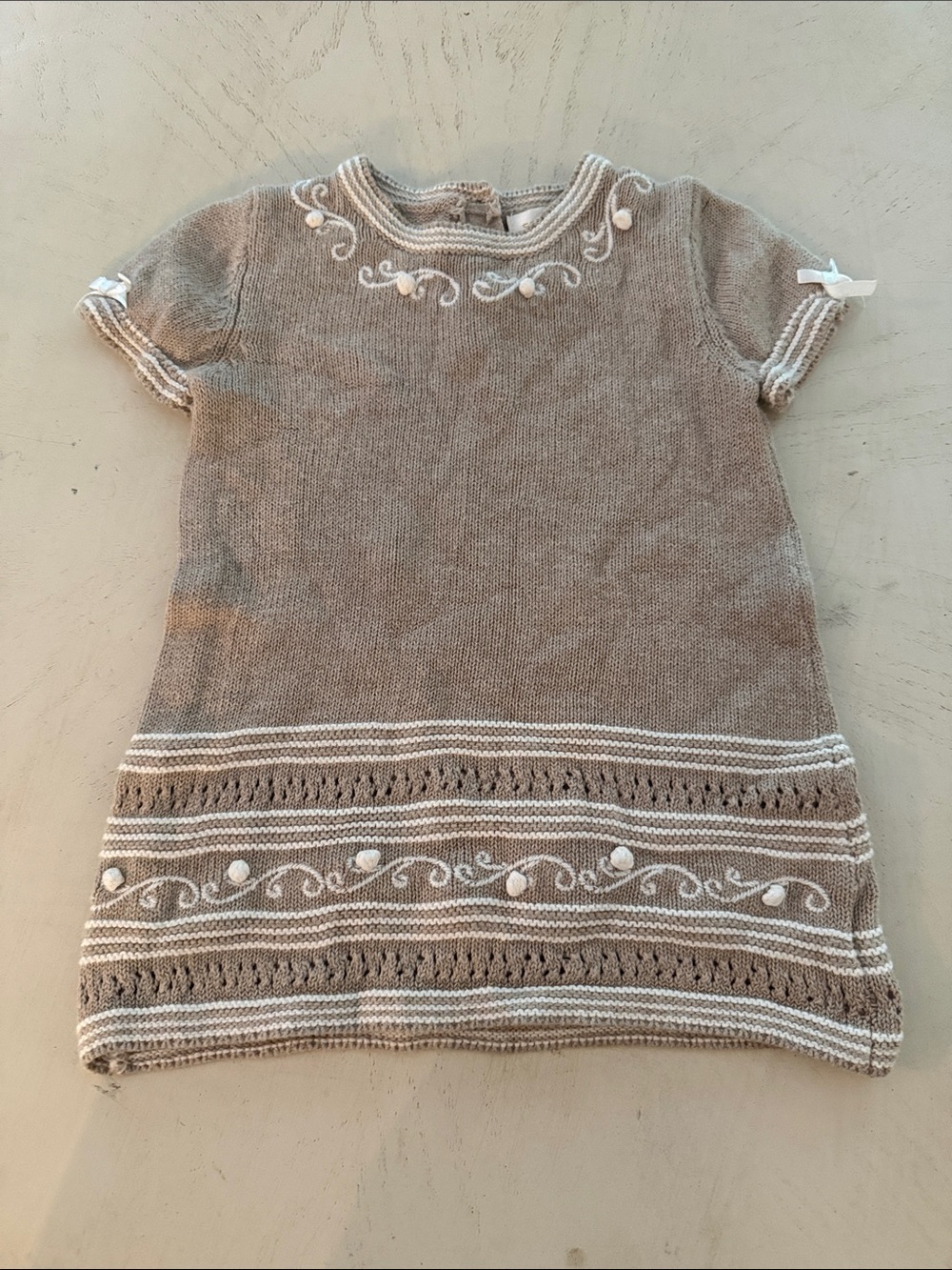 Savannah girls knit textured sweater dress sz 3-6 months infant